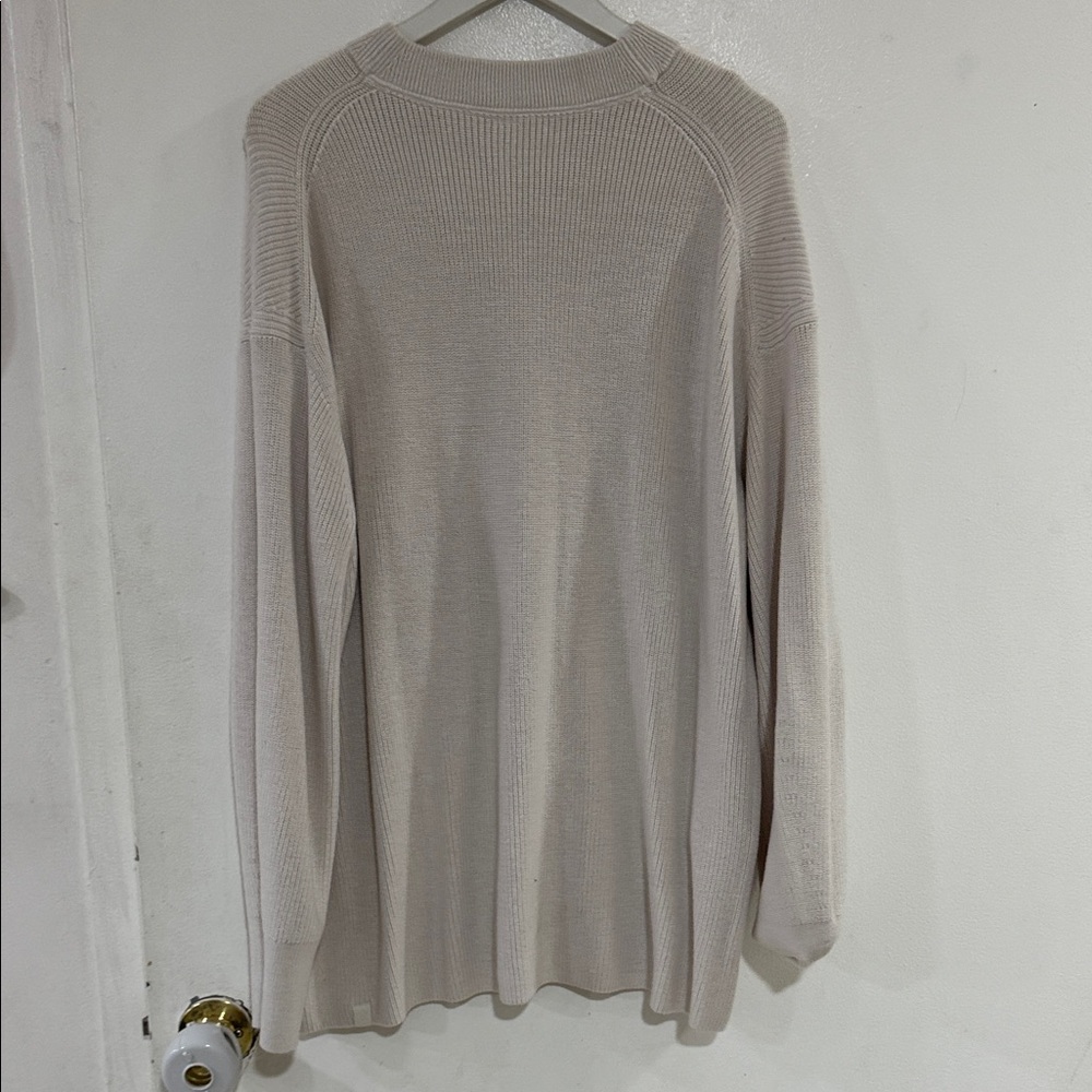 Beige Ribbed Knit Sweater - Picture 3 of 7